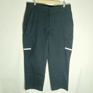 FedEx Stan Herman Pants Mens 38x30 Uniform Reflective Work Cargo Navy Blue Zip